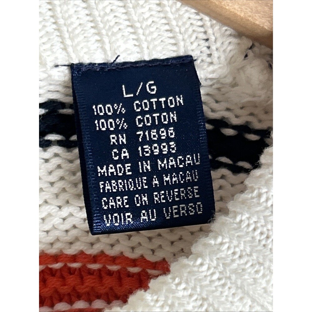 Vintage Regatta Sport Multicolor Striped Sweater Crew Neck Mens Large Nautical - Picture 3 of 4
